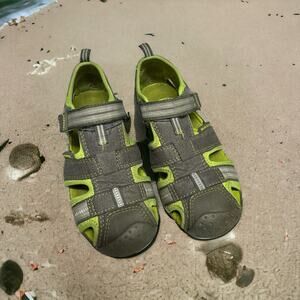 Pediped Unisex Kids Shoes Sz 11 11.5 28 Flex Sahara Gray Lime Water Safe Boys